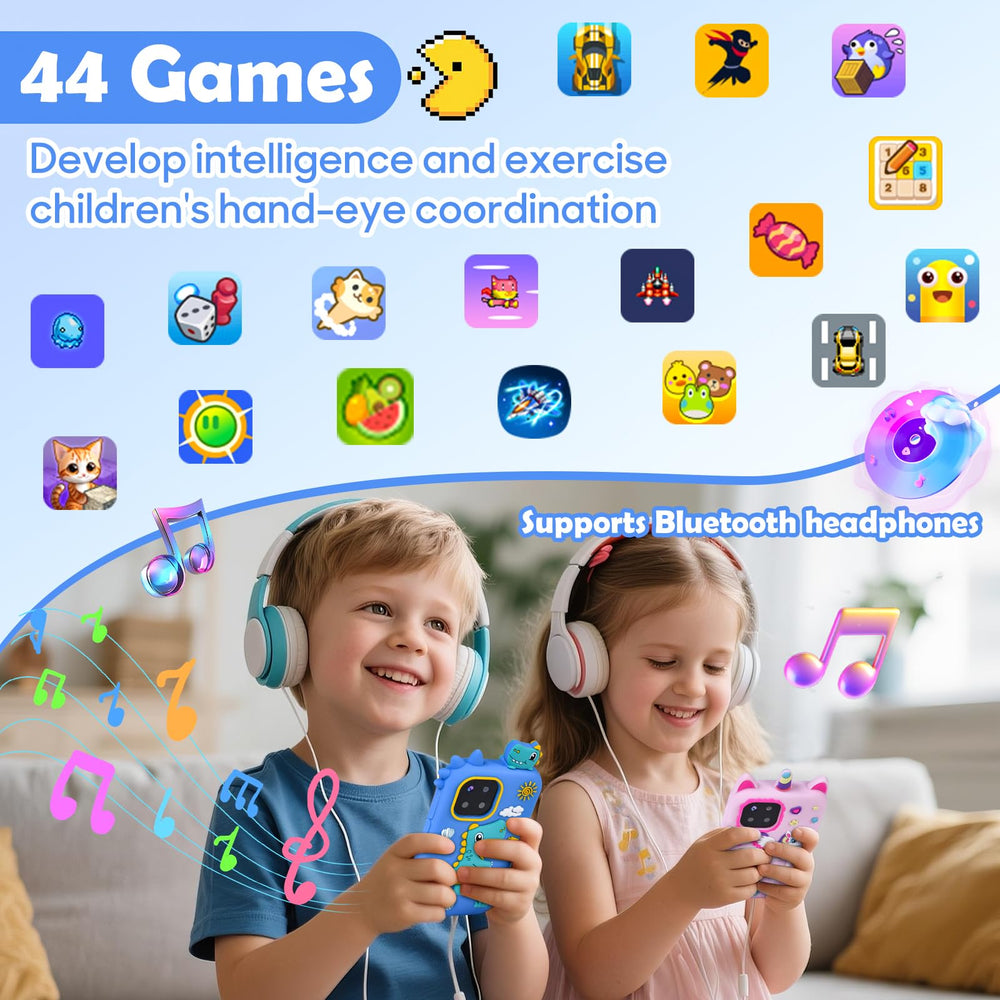 Elecoutek Kids Phone blue included accessories: lanyard, case, screen protectors, pouch