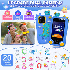 Elecoutek Kids Phone blue 2.8-inch touchscreen for easy navigation