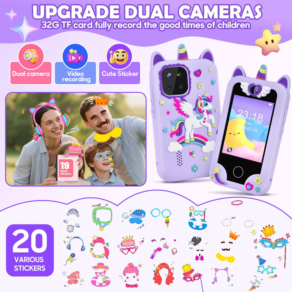 Elecoutek Unicorn Phone 2.8-inch screen offers quick access to learning apps.