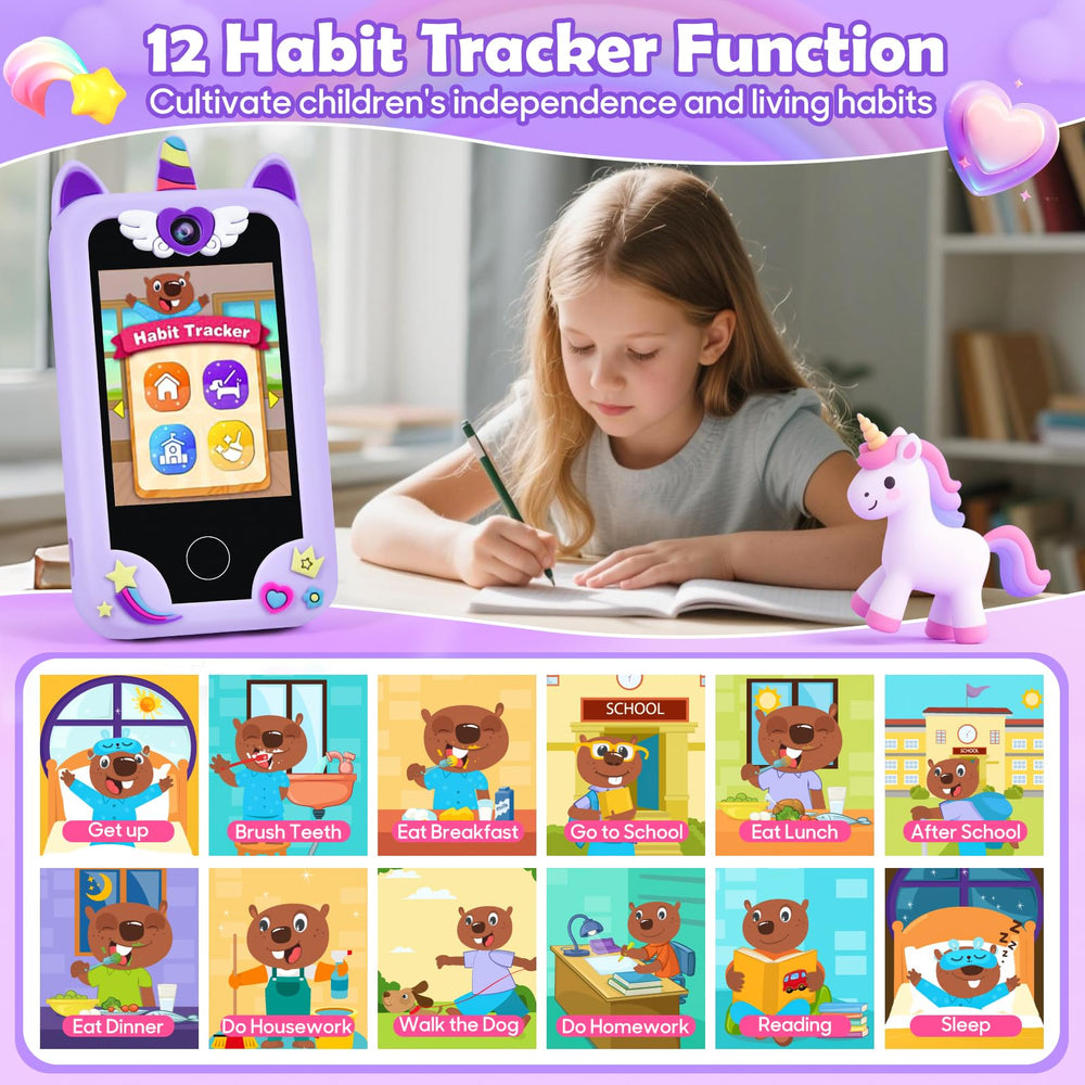 Elecoutek Unicorn Phone 32GB storage holds photos, games, and stories.