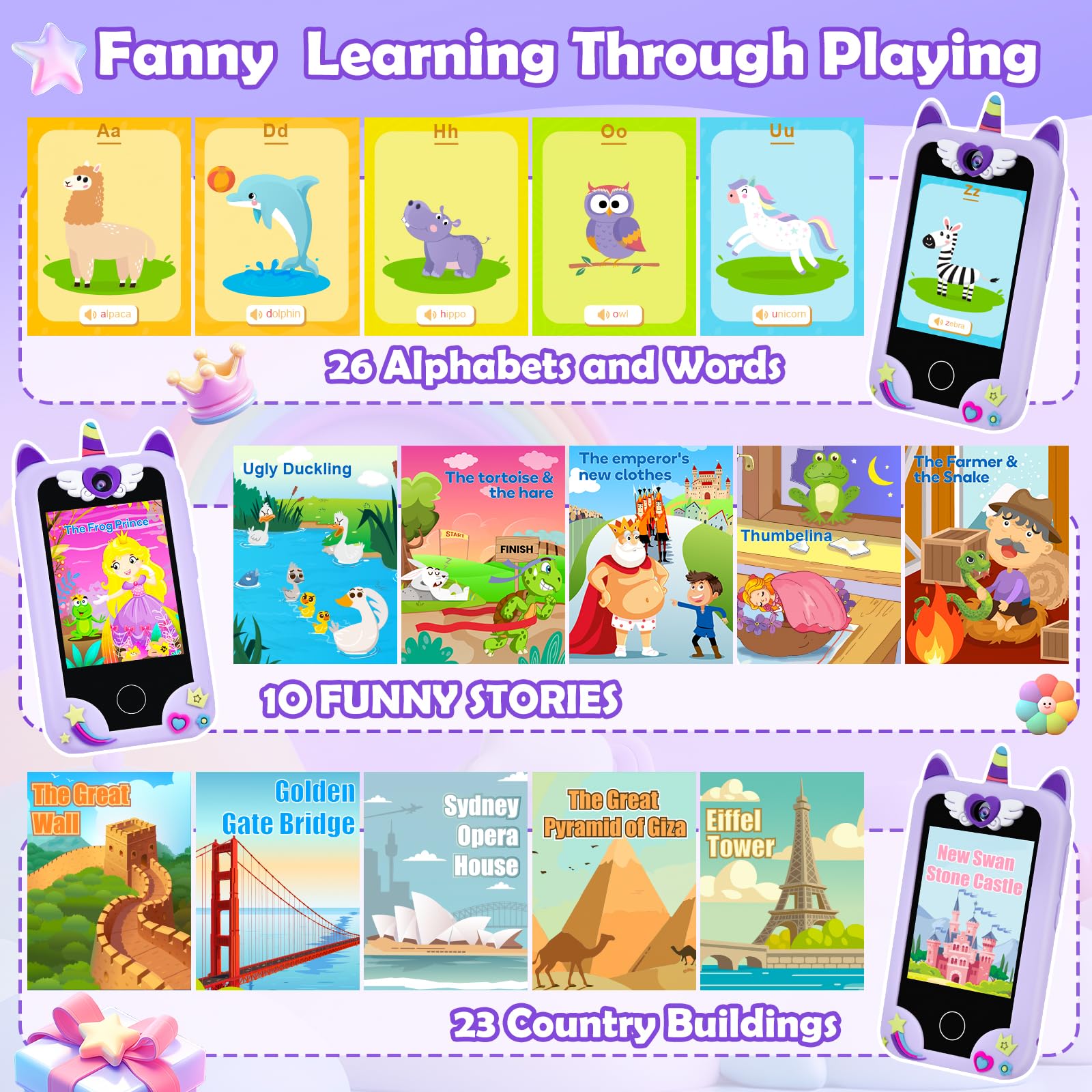 Elecoutek Unicorn Phone durable silicone case supports safe, kid-friendly play.