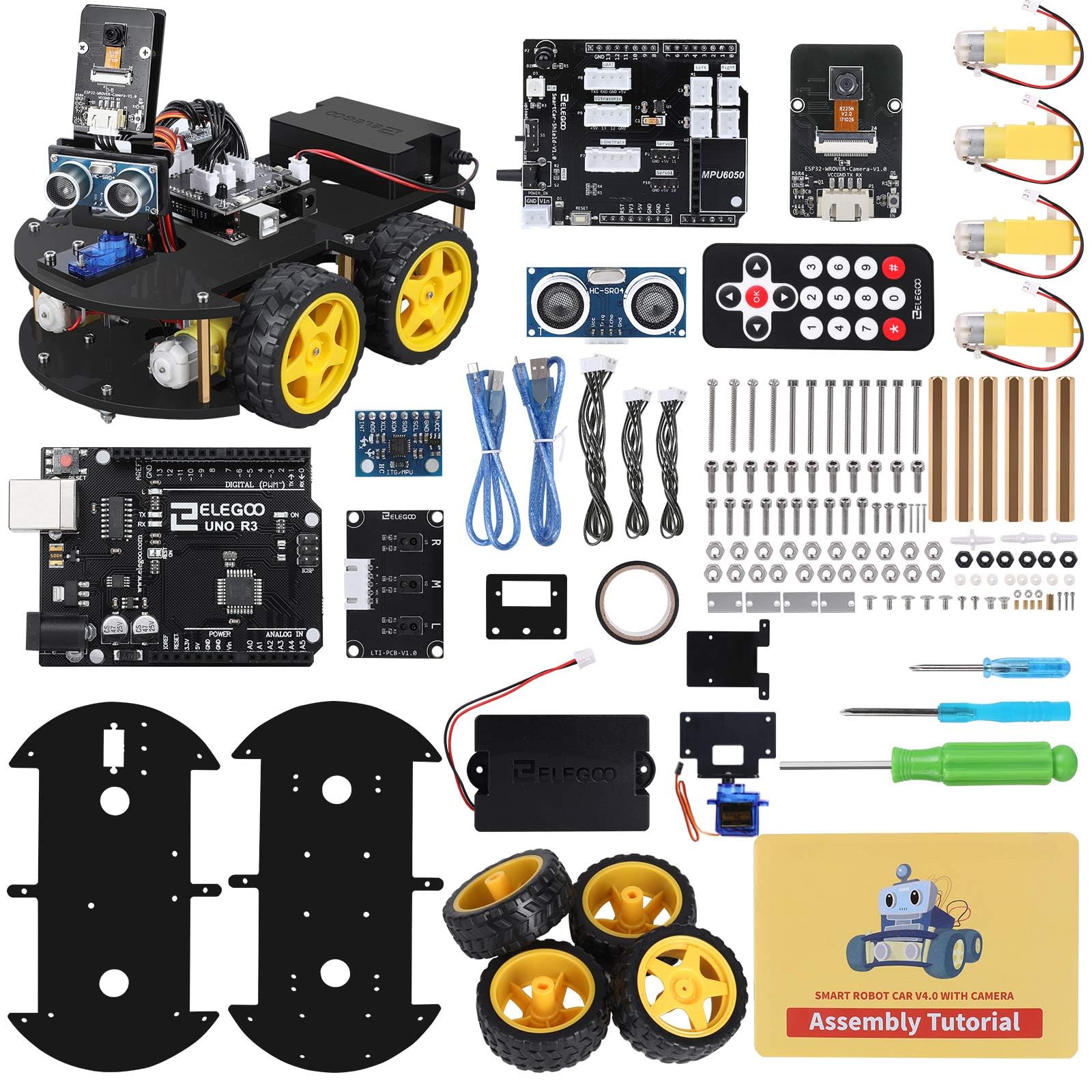 ELEGOO UNO R3 Smart Robot Car front view for hands-on learning and electronics