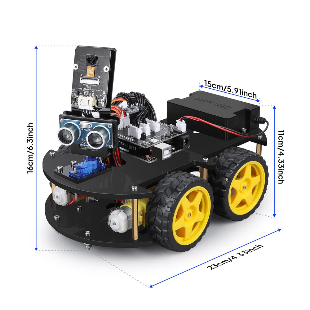 ELEGOO UNO R3 Smart Robot Car side view showing compact modular design