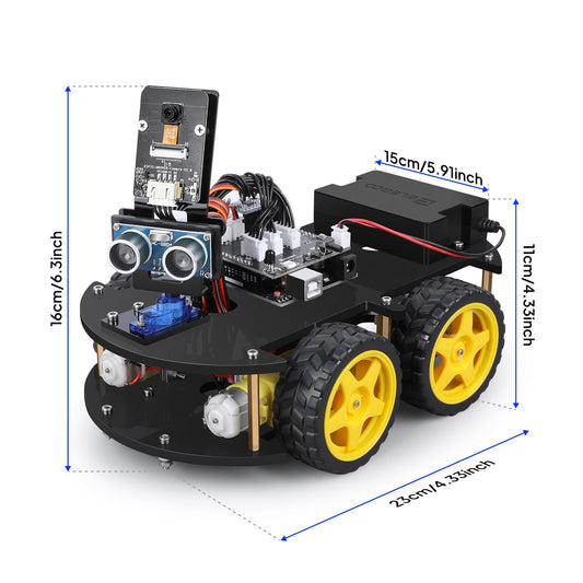 ELEGOO UNO R3 Smart Robot Car side view showing compact modular design