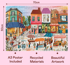 Elena Essex Market Day picture puzzle highlights vibrant market stalls for calm evenings.