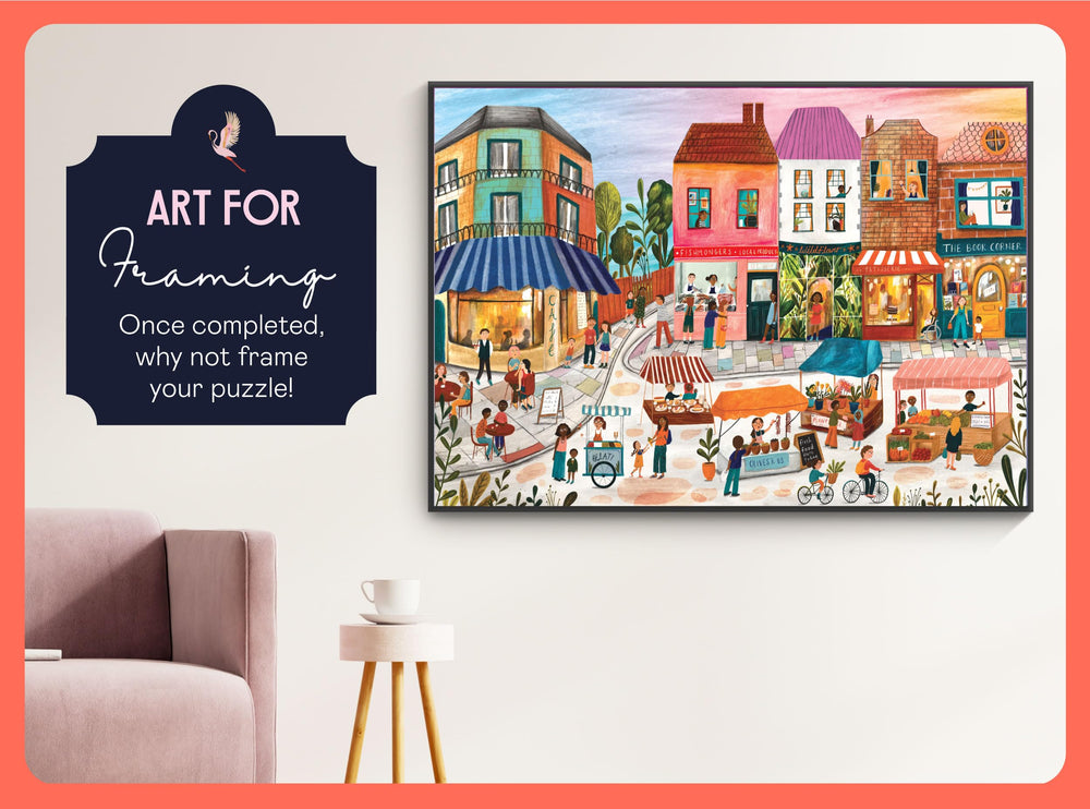 Elena Essex Shopfronts and townspeople scene supports calm, focused recreation.