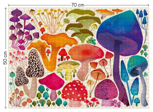 Elena Essex mushroom toadstool nature scene invites mindful, relaxing puzzle time.