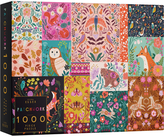 Elena Essex Patchwork puzzle box with 1000 pieces and snug-fit design