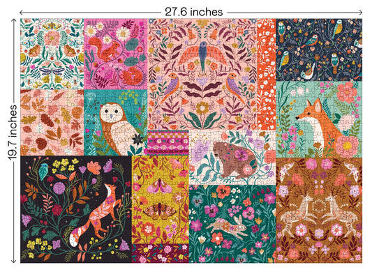 Elena Essex Patchwork puzzle pieces closeup showing precision cuts for interlock