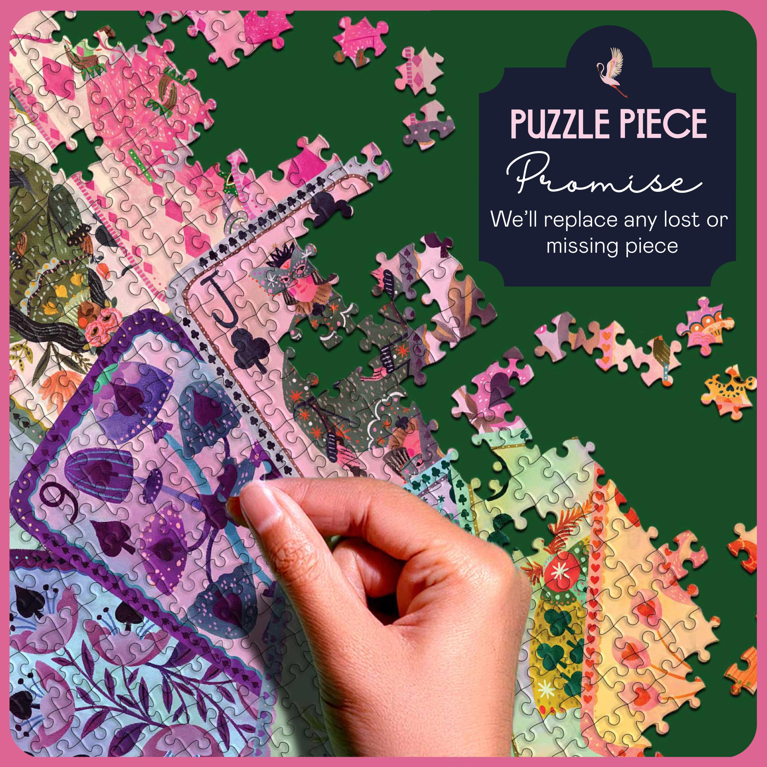 Closeup of Elena Essex puzzle pieces showing precision cuts