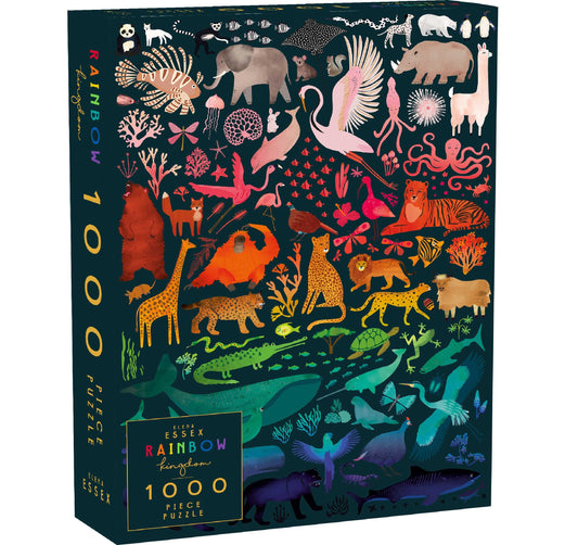 Elena Essex Rainbow Kingdom puzzle front cover with vibrant colors and inviting challenge.