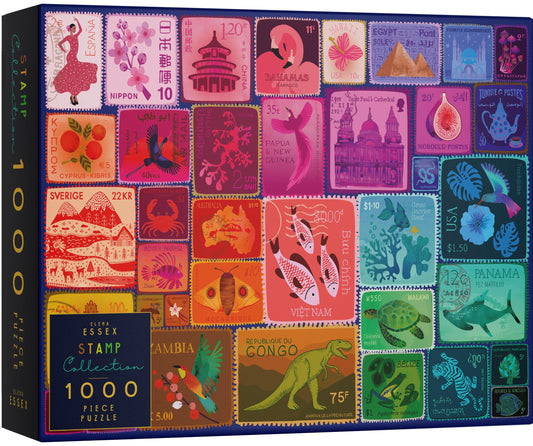 Elena Essex Stamp Collection 1000-piece puzzle with vibrant design for adults