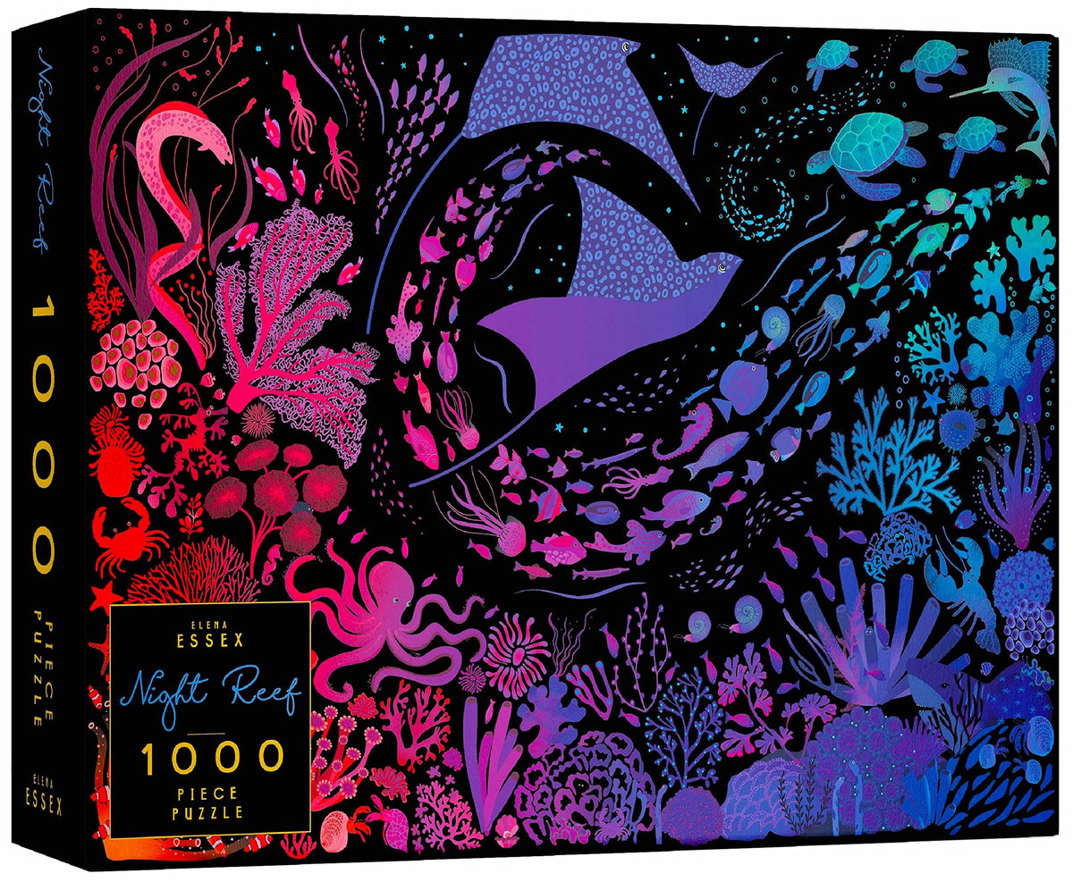 Elena Essex Night Reef 1000-piece puzzle, detailed night ocean scene for thoughtful solo assembly.