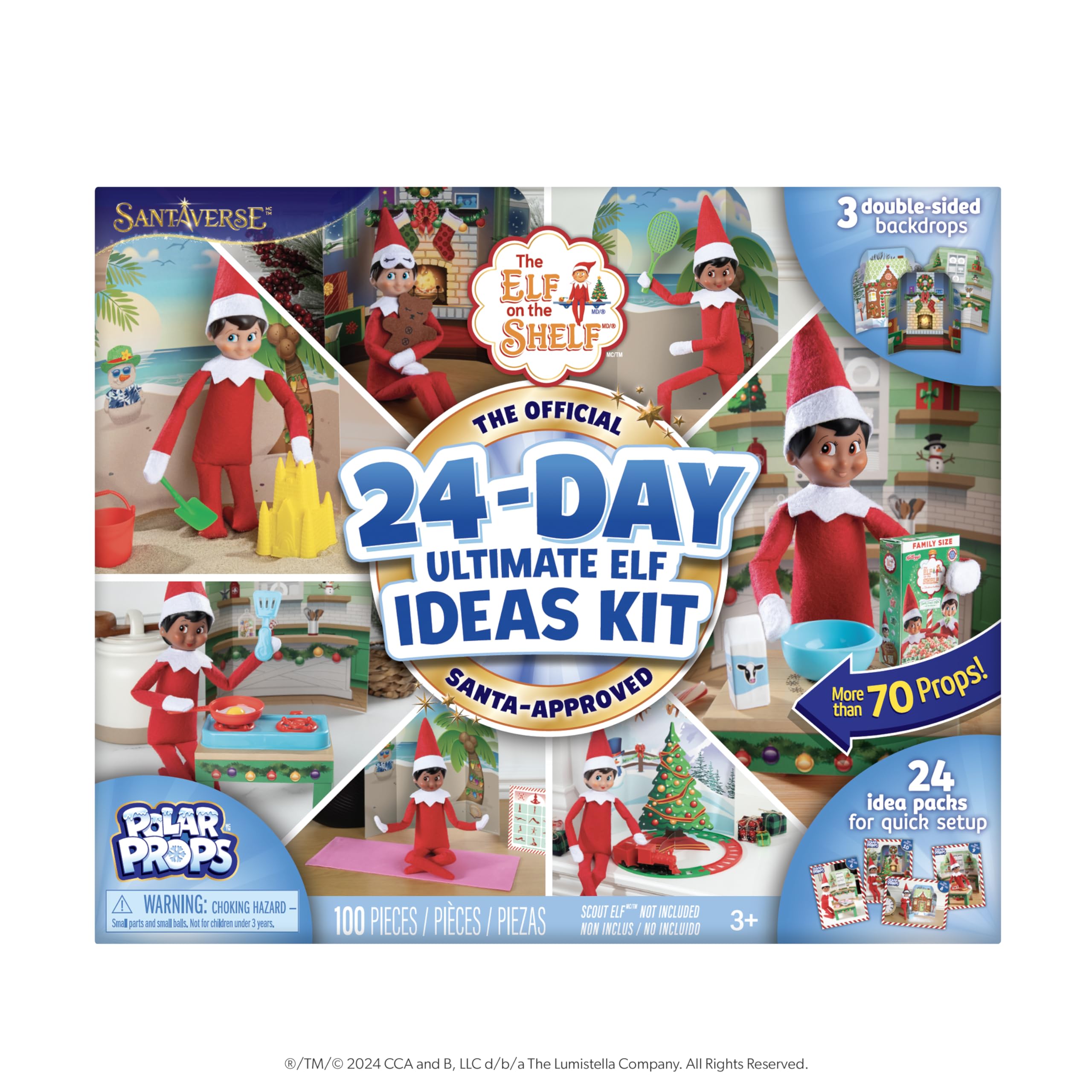 The Elf on the Shelf 24-Day Ultimate Kit props closeup for quick magical setup ideas.