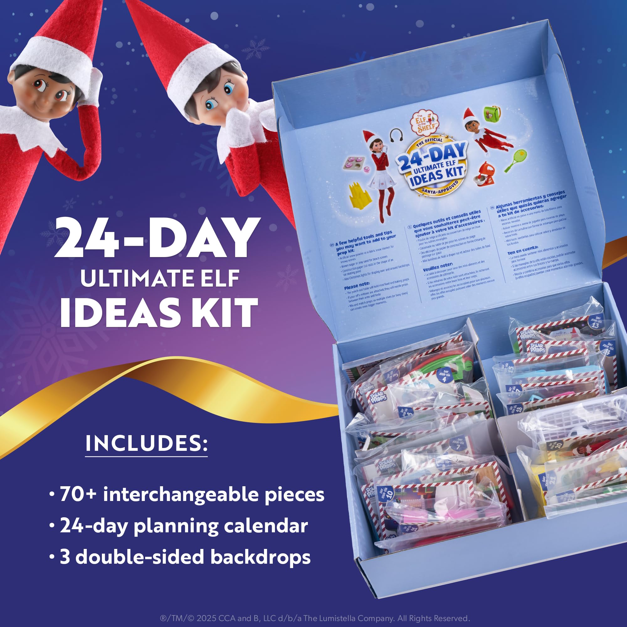 The Elf on the Shelf 24-Day Ultimate Kit starter box simplifies holiday prep.