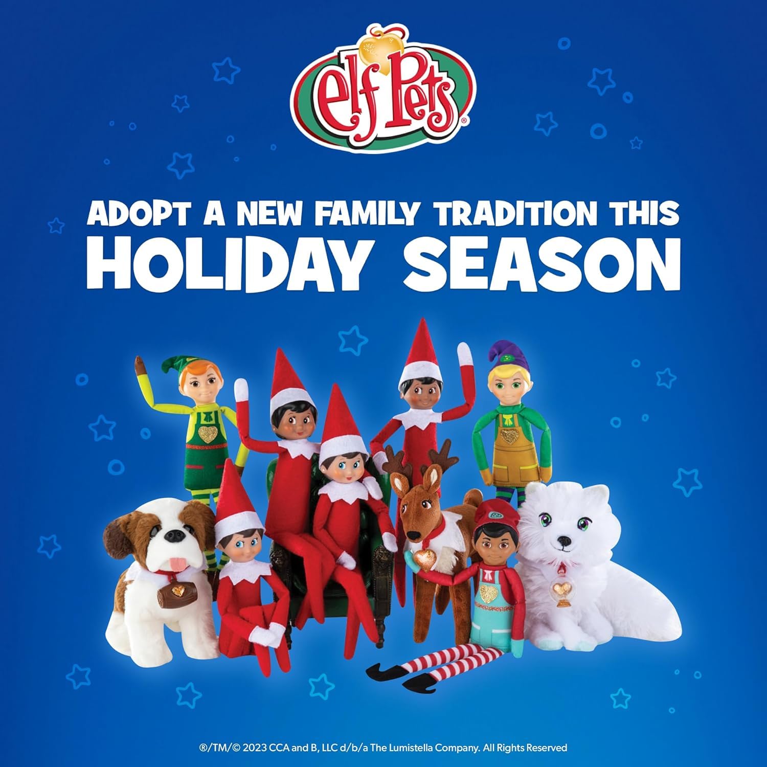 The Elf on the Shelf Barrel with Golden Heart Charm decorates the set with festive sparkle.