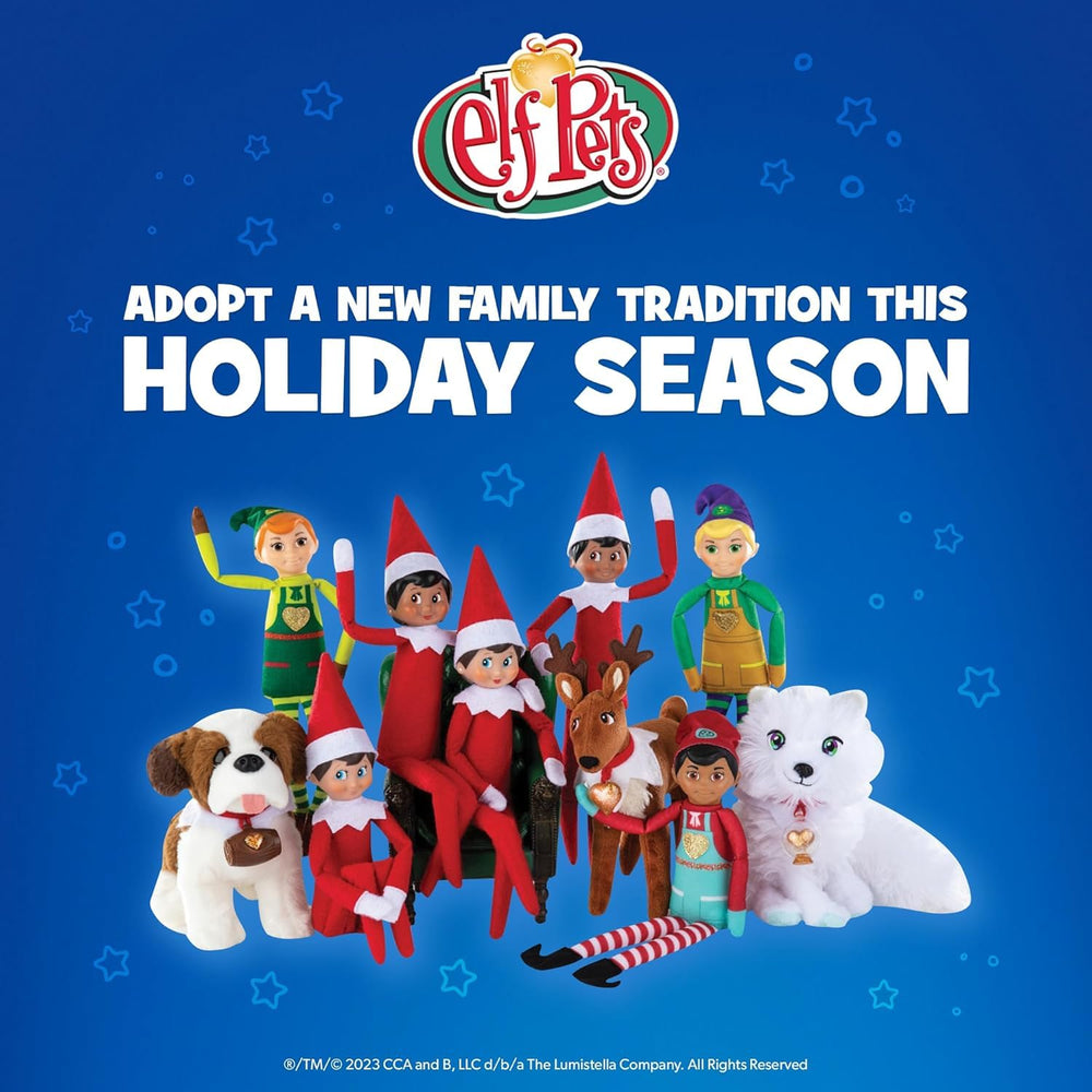 The Elf on the Shelf Barrel with Golden Heart Charm decorates the set with festive sparkle.