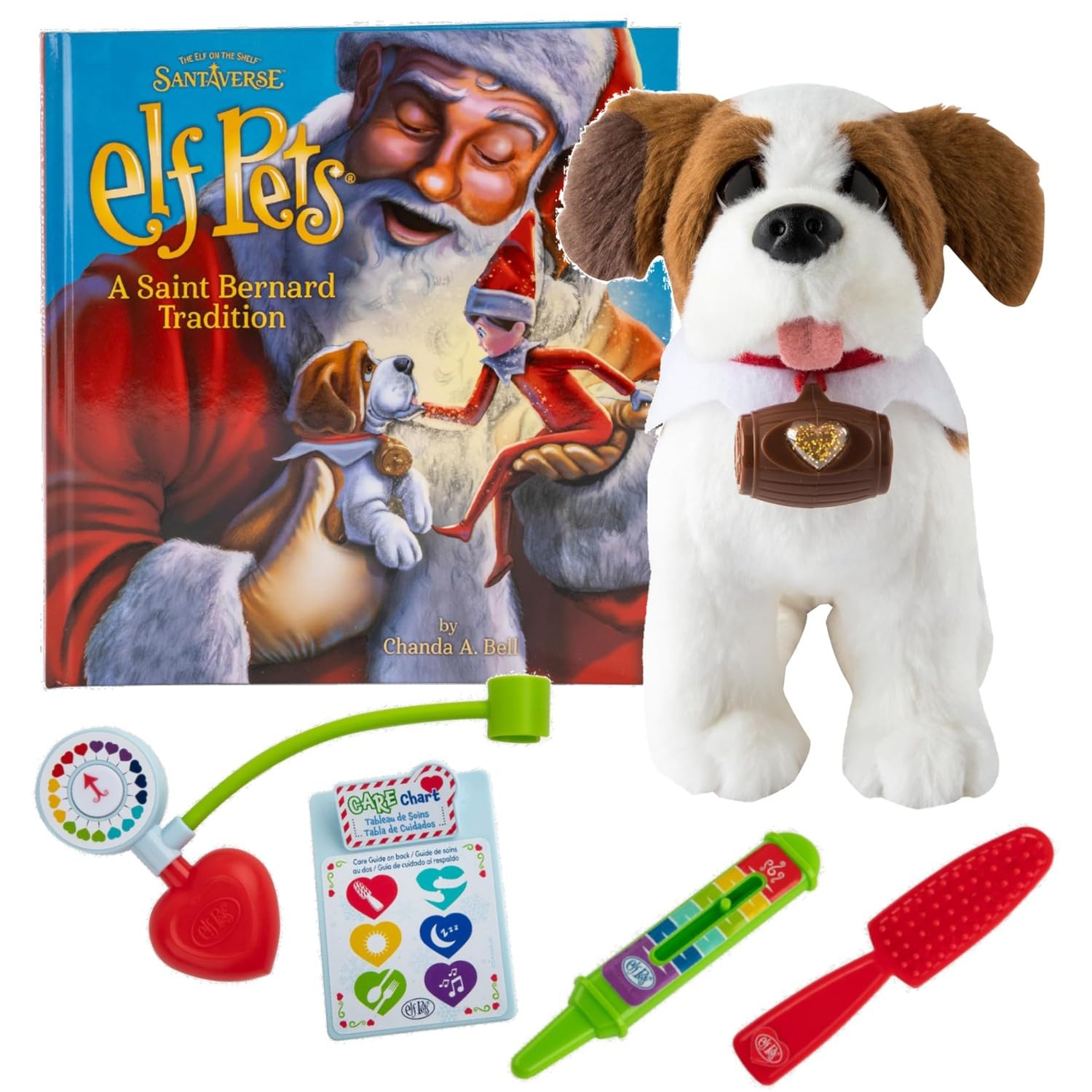 The Elf Pets Saint Bernard plush dog from The Elf on the Shelf, a cuddly holiday companion.