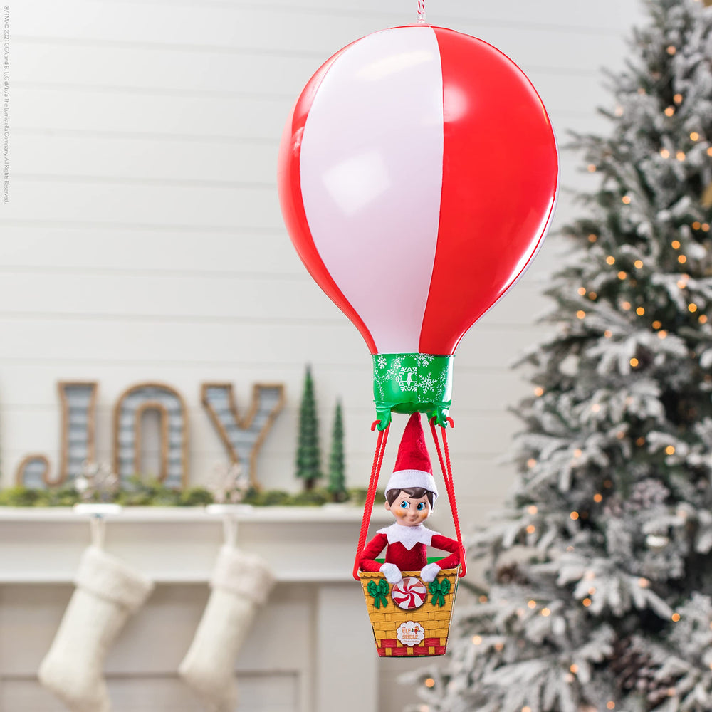 The Elf on the Shelf Peppermint Balloon Ride ideas on back for storytelling