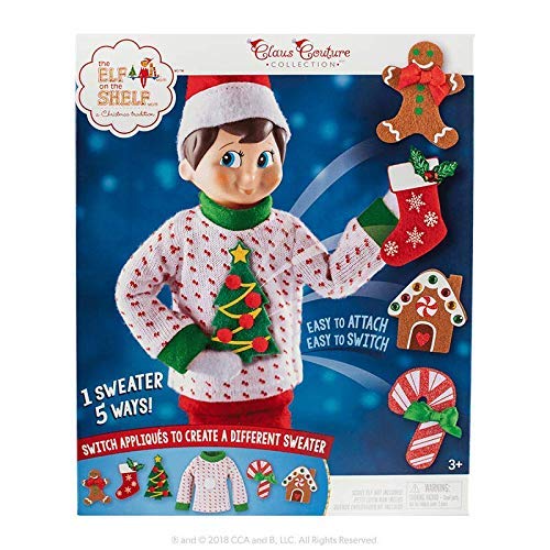 Elf on the Shelf sweater switcheroo offers six wear options for seasonal styling.