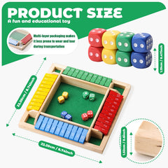 Elfclove Shut The Box: dice in motion on a smooth pine surface for quiet rolling