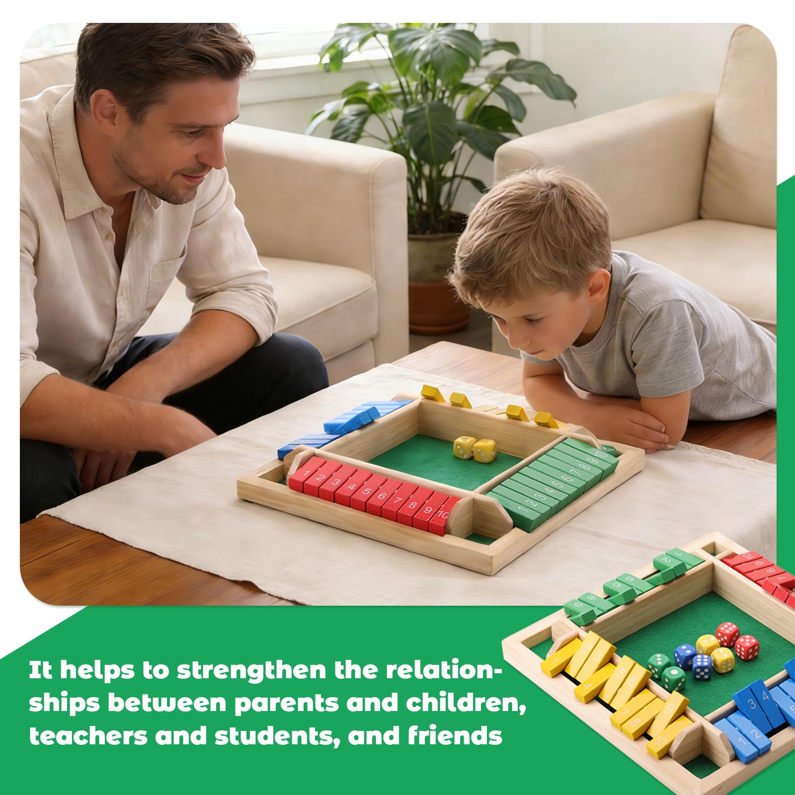 Elfclove Shut The Box: double-sided numbers enable flexible house rules