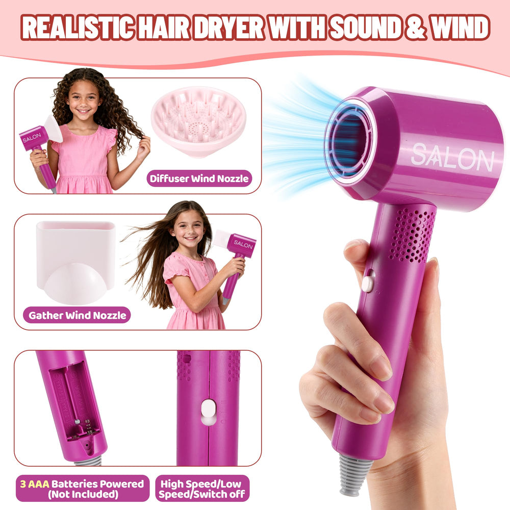 Elfcool hair salon playset includes a comb for detangling and shaping looks