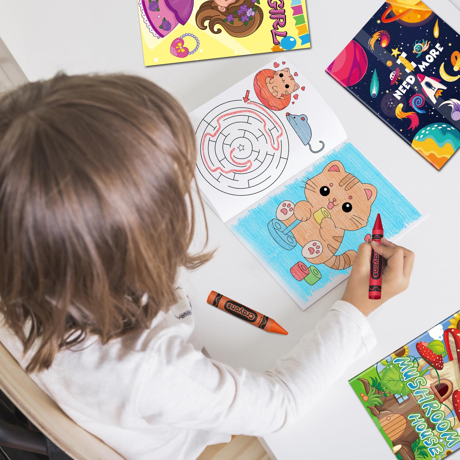 Elfew 20-pack crayons, six colors, beginner-friendly coloring