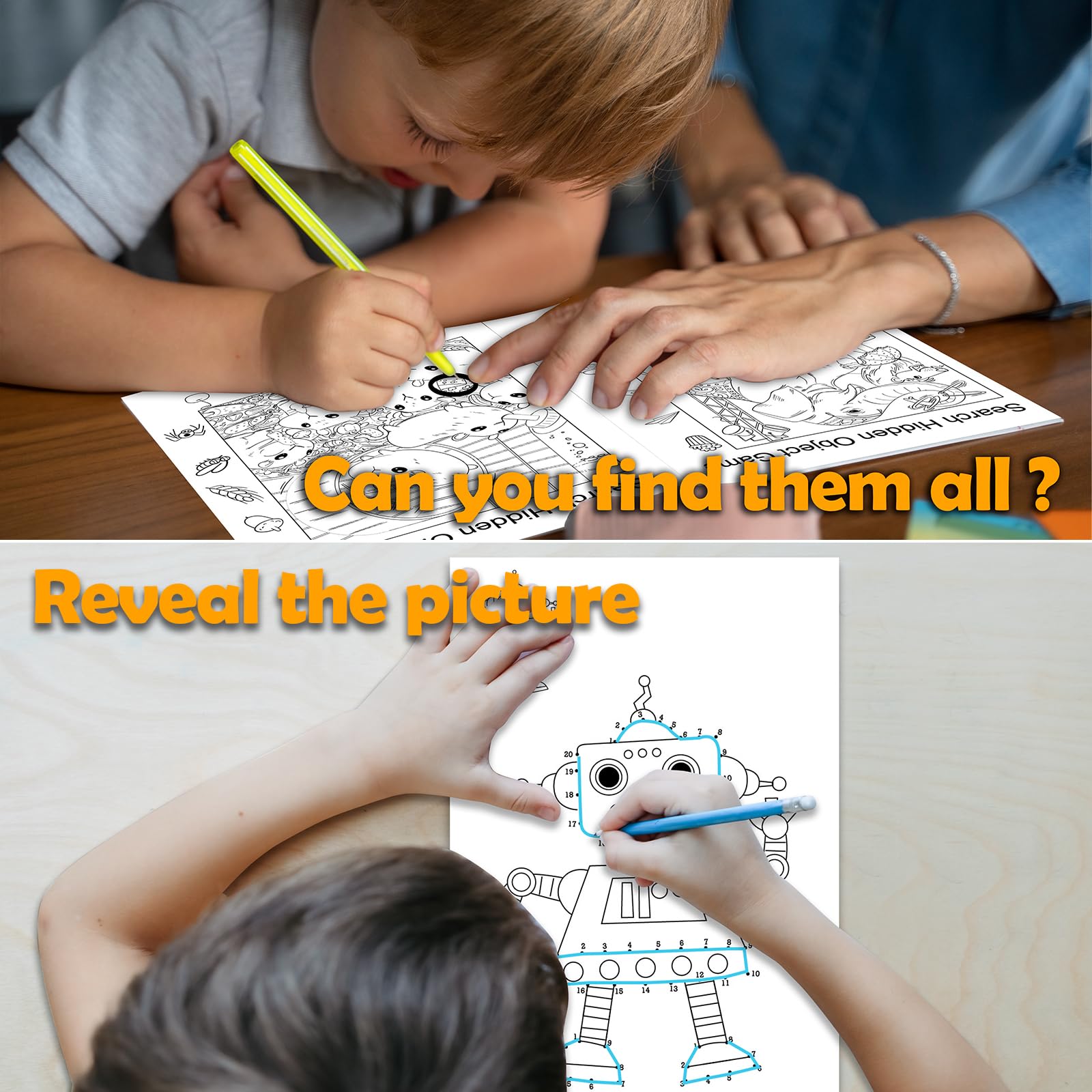 Elfew 20-Pack maze and dot-to-dot pages, engaging tasks during waits