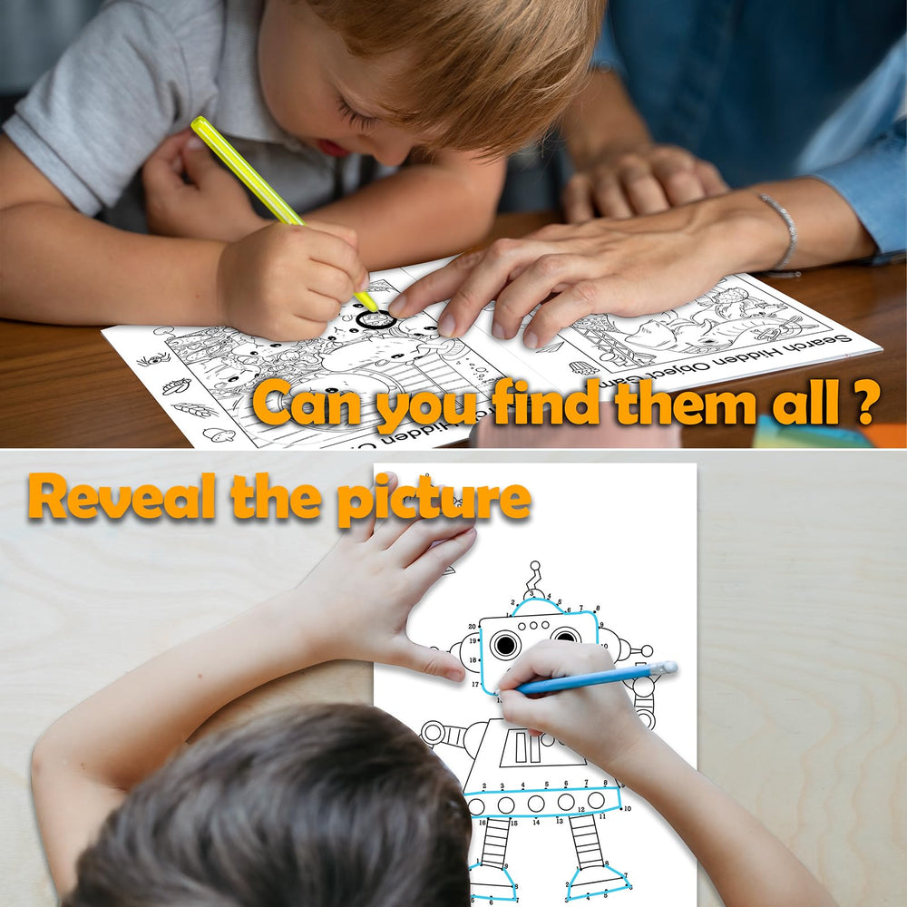 Elfew 20-Pack maze and dot-to-dot pages, engaging tasks during waits