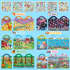 Elfew My Farm theme 3D sticker book offers portable, screen-free farm play during outings.