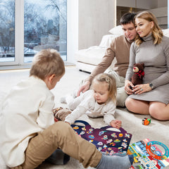 Elfew Handle design 3D sticker book makes travel-friendly play easy for families.