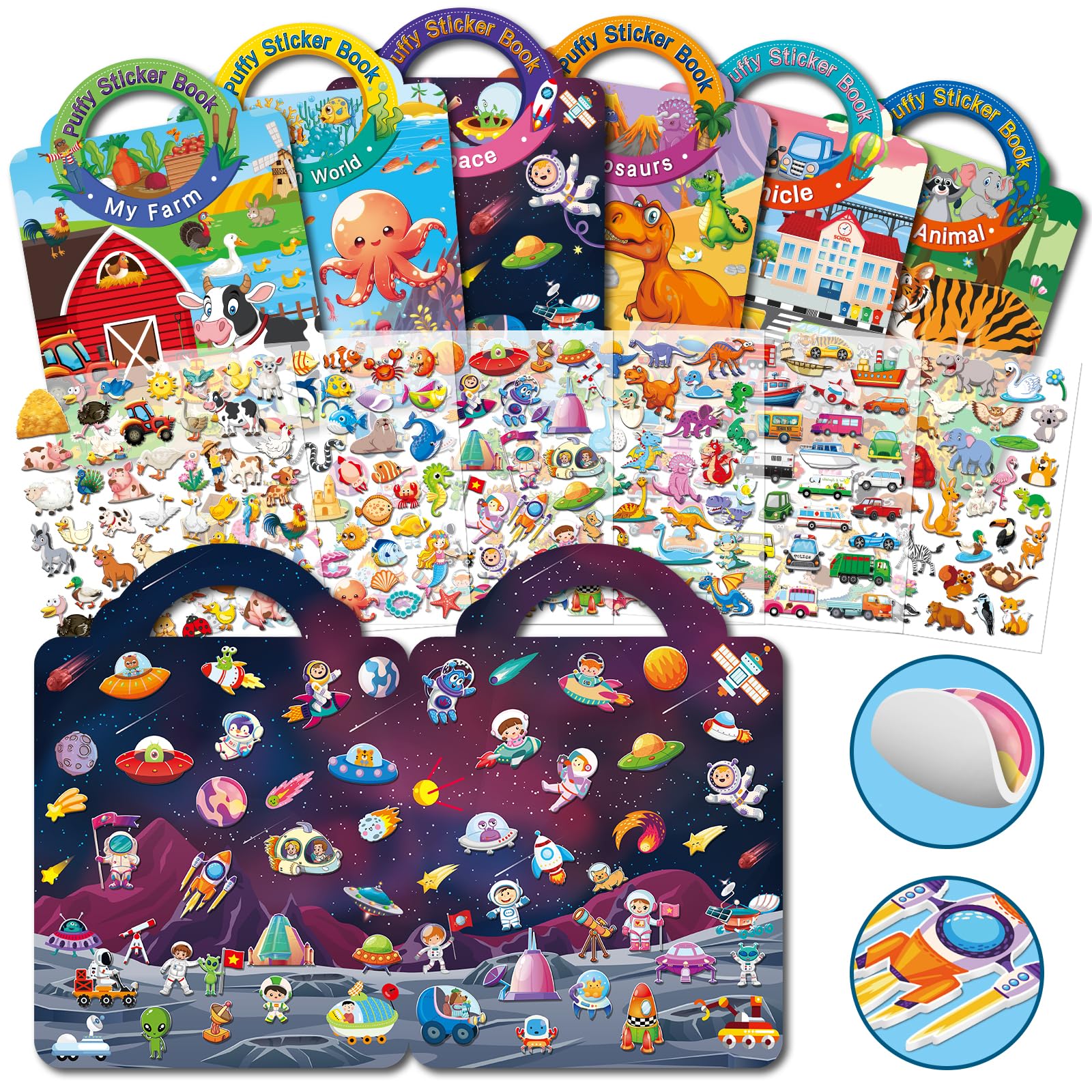Elfew Wild Animal theme 3D sticker book enhances creative scene building for curious toddlers.