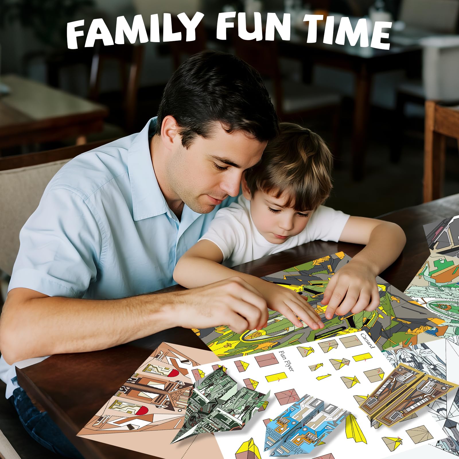 Elfew illustrated instructions guide kids step-by-step through each plane