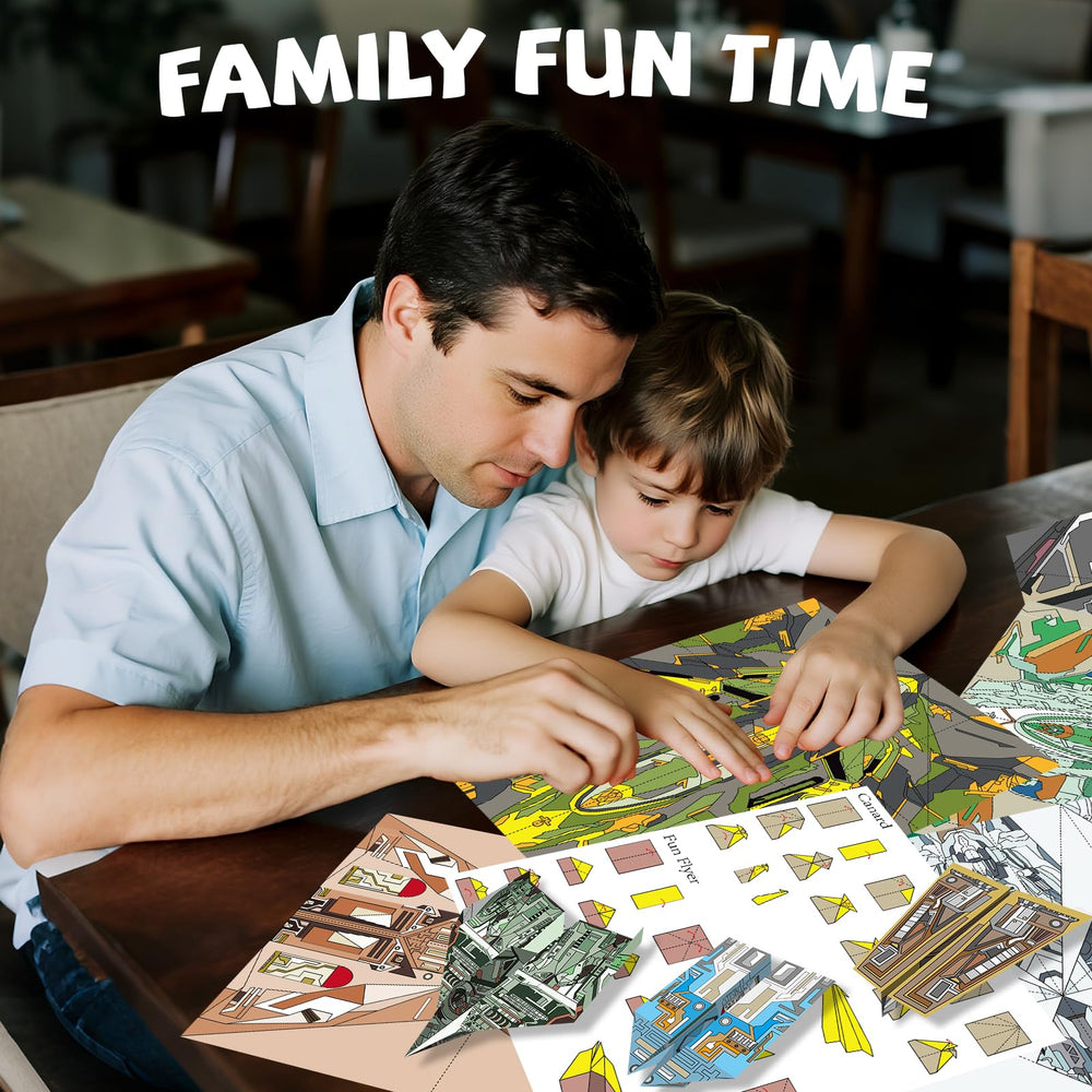 Elfew illustrated instructions guide kids step-by-step through each plane