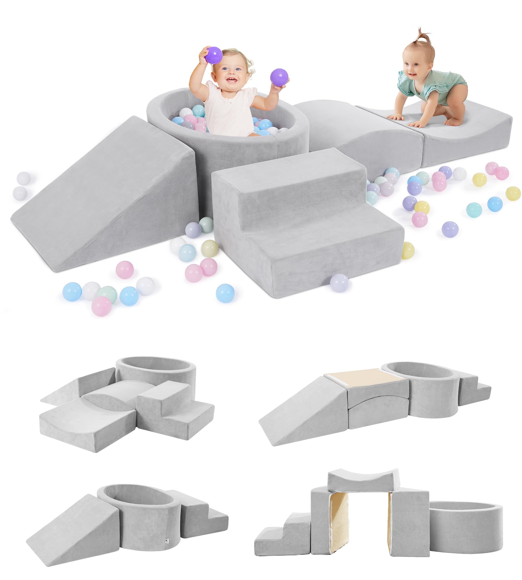 Elftopia foam climbing blocks with stair climber for safe toddler play and confidence-building in action