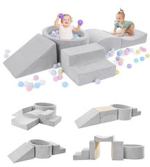 Elftopia foam climbing blocks with stair climber for safe toddler play and confidence-building in action