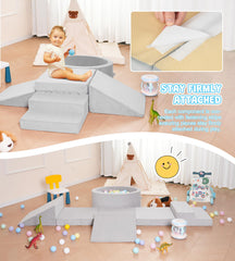 Elftopia soft foam cushioning in grey provides gentle, kid-friendly landings