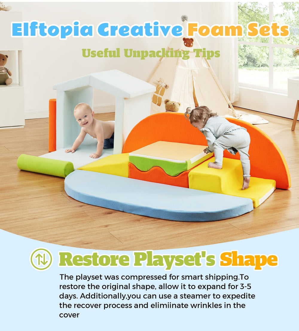 Elftopia indoor play space fits compact rooms for daycare or home use.