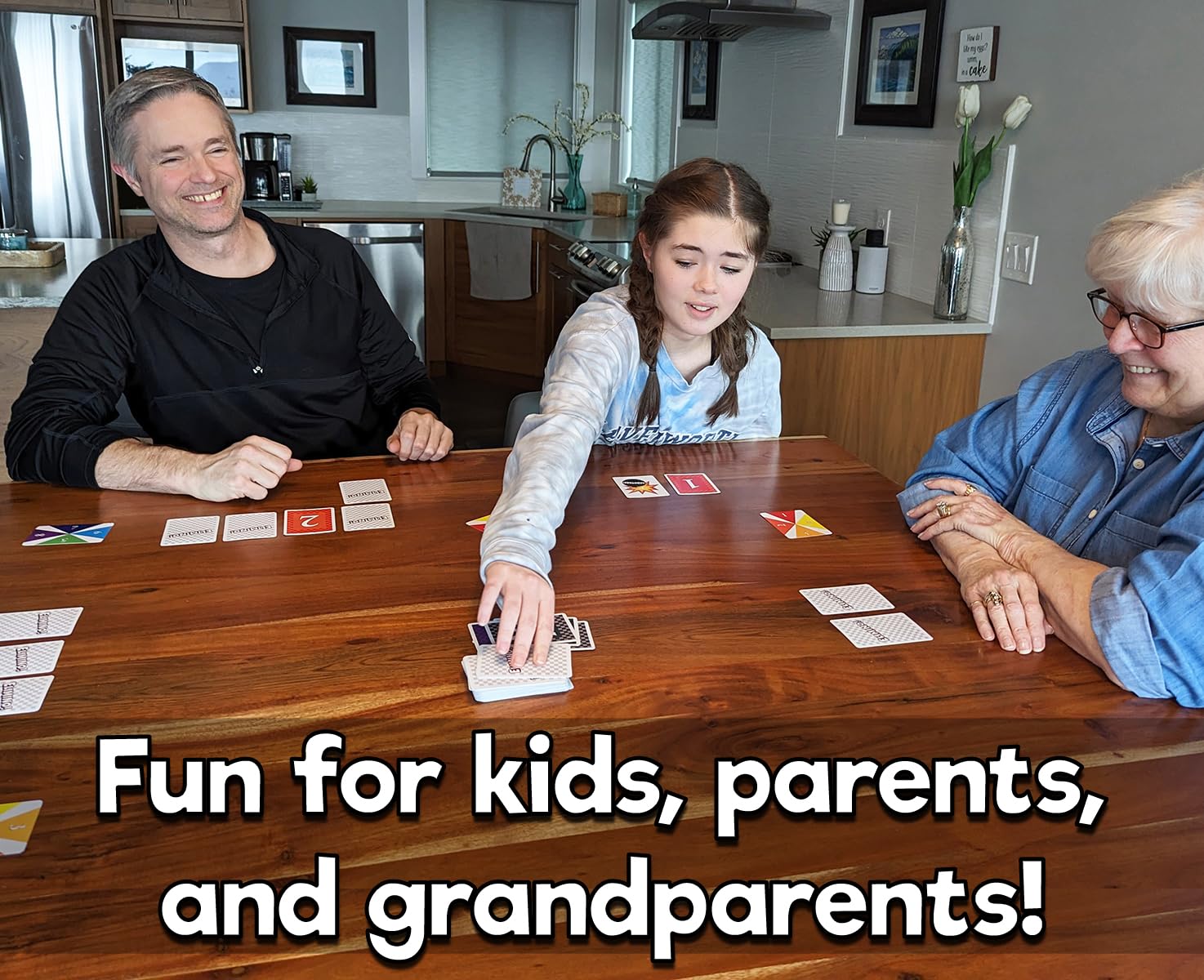 Elimino game brings together kids, parents, and grandparents.