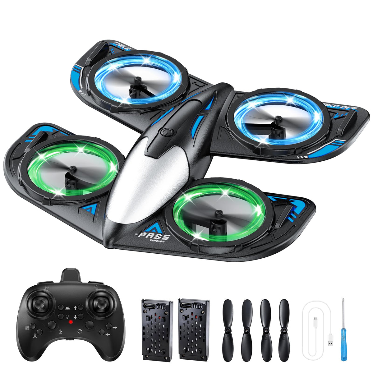 Elinoover RC Drone with LED lights for safe night flights and vivid visuals.