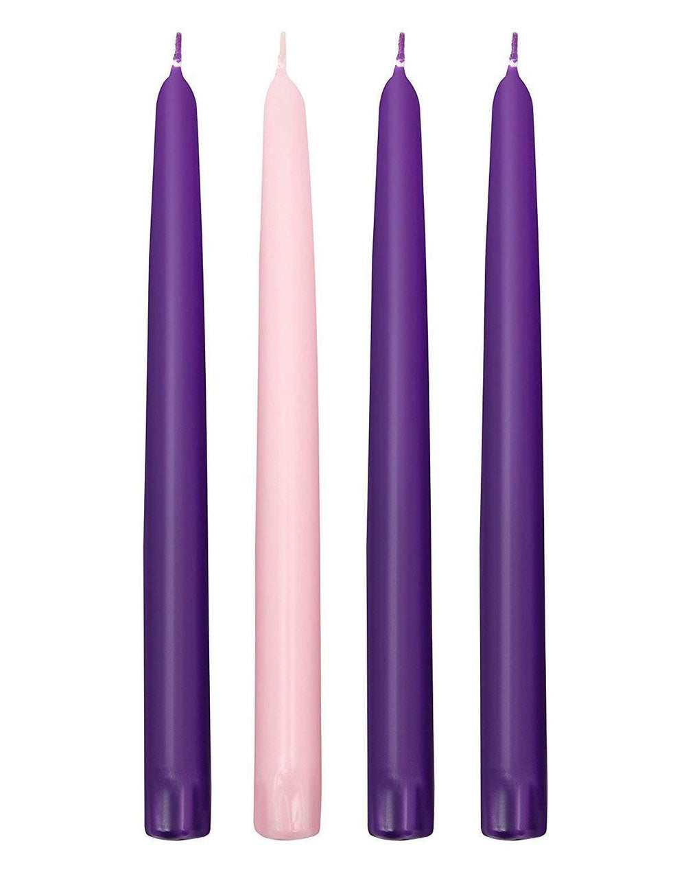 Elite Holiday Advent Candles: three purple and one pink in a 10-inch set for wreath lighting