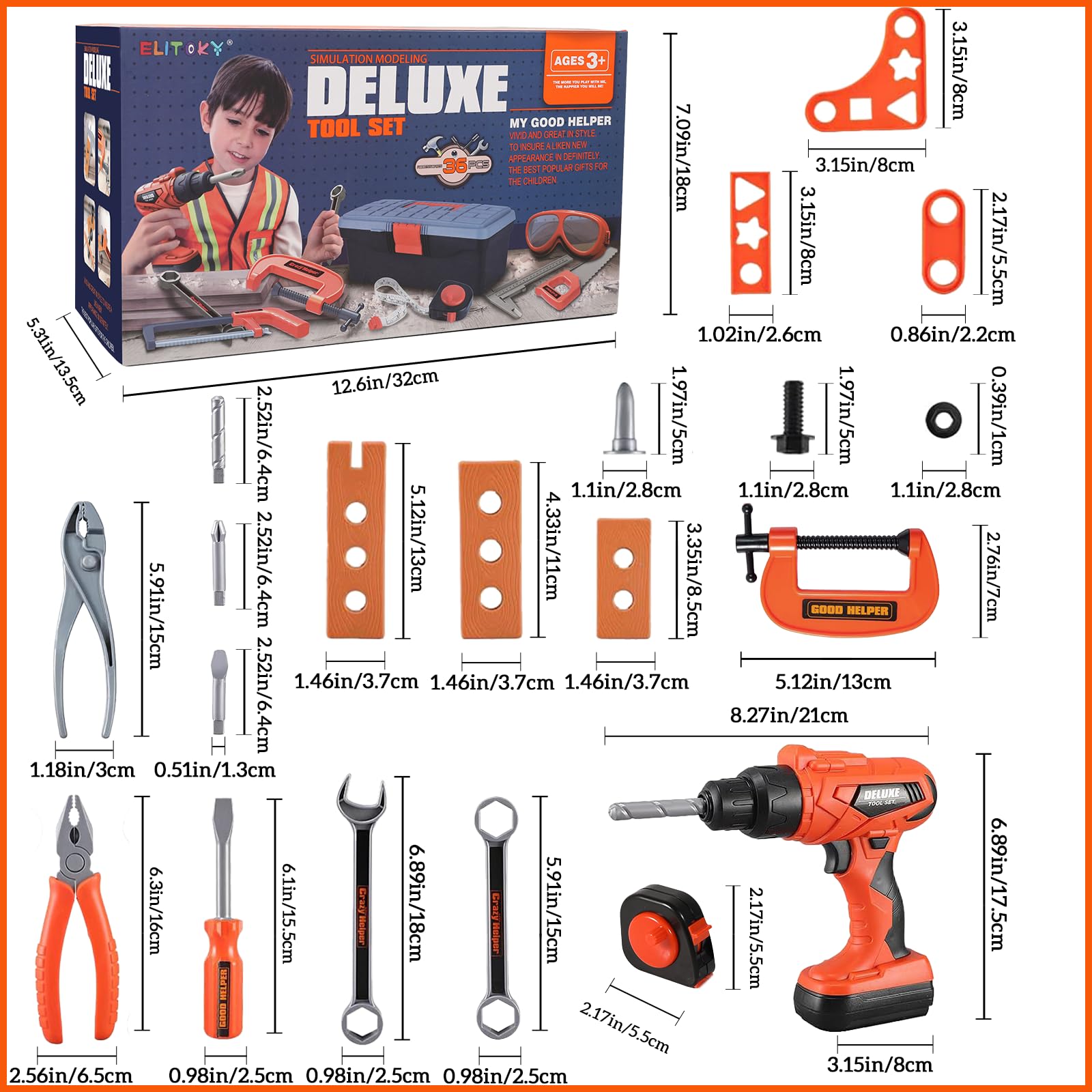 Elitoky electronic drill image displays functional sound for realistic pretend play