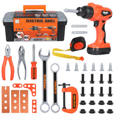 Elitoky Kids Tool Set box shows 35 pieces for imaginative building play
