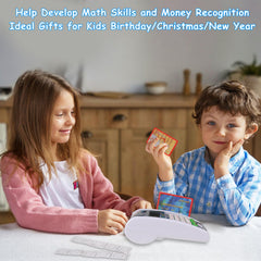 Pretend store scene with Ella Dream encouraging collaborative parent-child play.