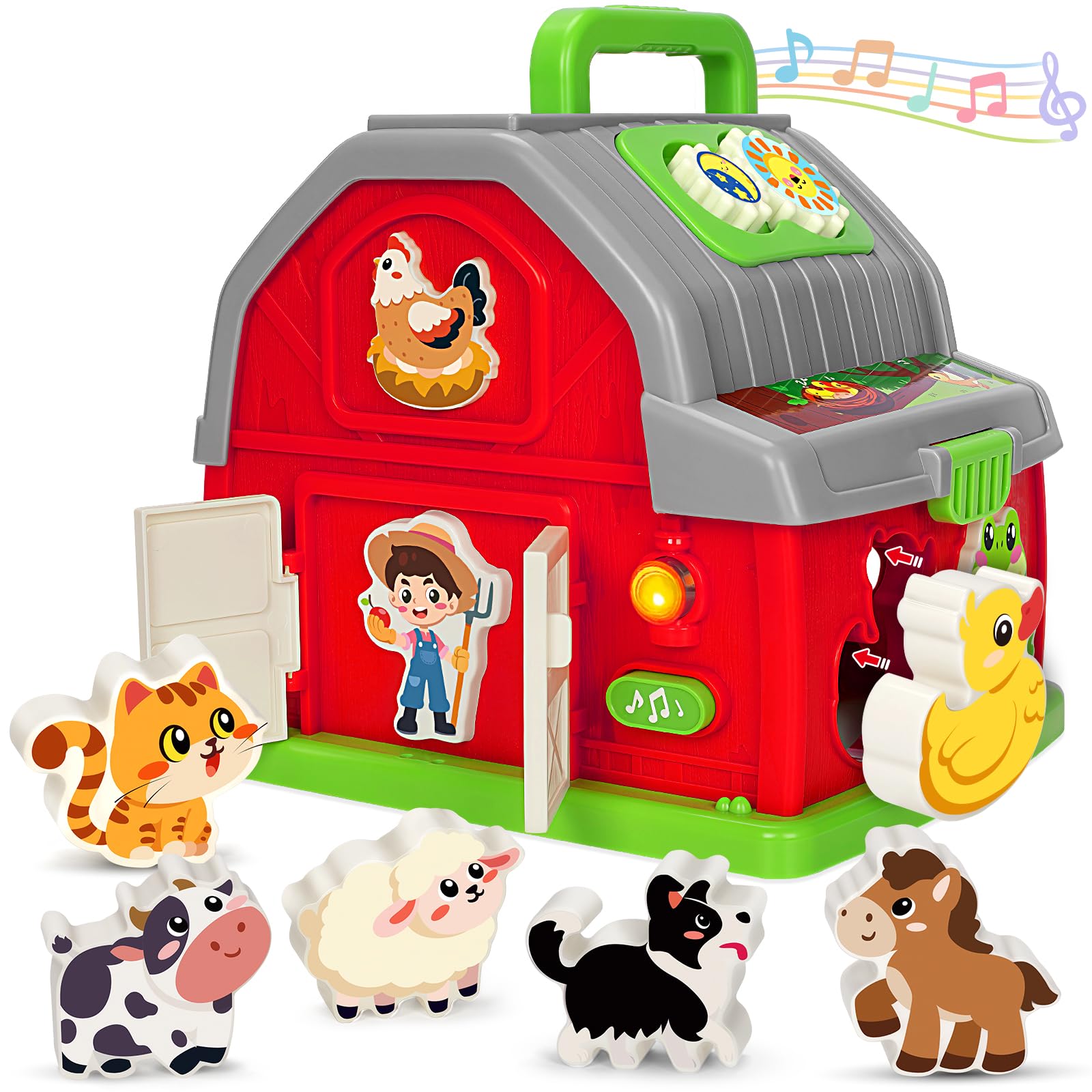 Ellinjan light-and-sound barn for interactive toddler play and learning.