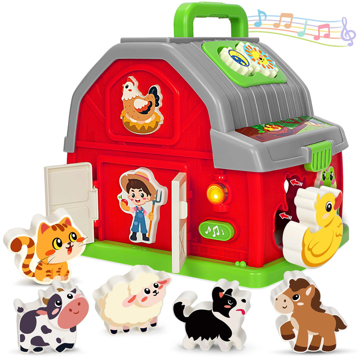 Ellinjan light-and-sound barn for interactive toddler play and learning.