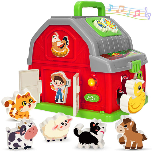 Ellinjan light-and-sound barn for interactive toddler play and learning.
