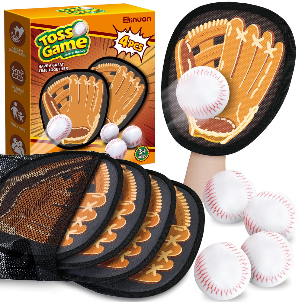 Ellinjan catch ball paddles for outdoor family play and coordination