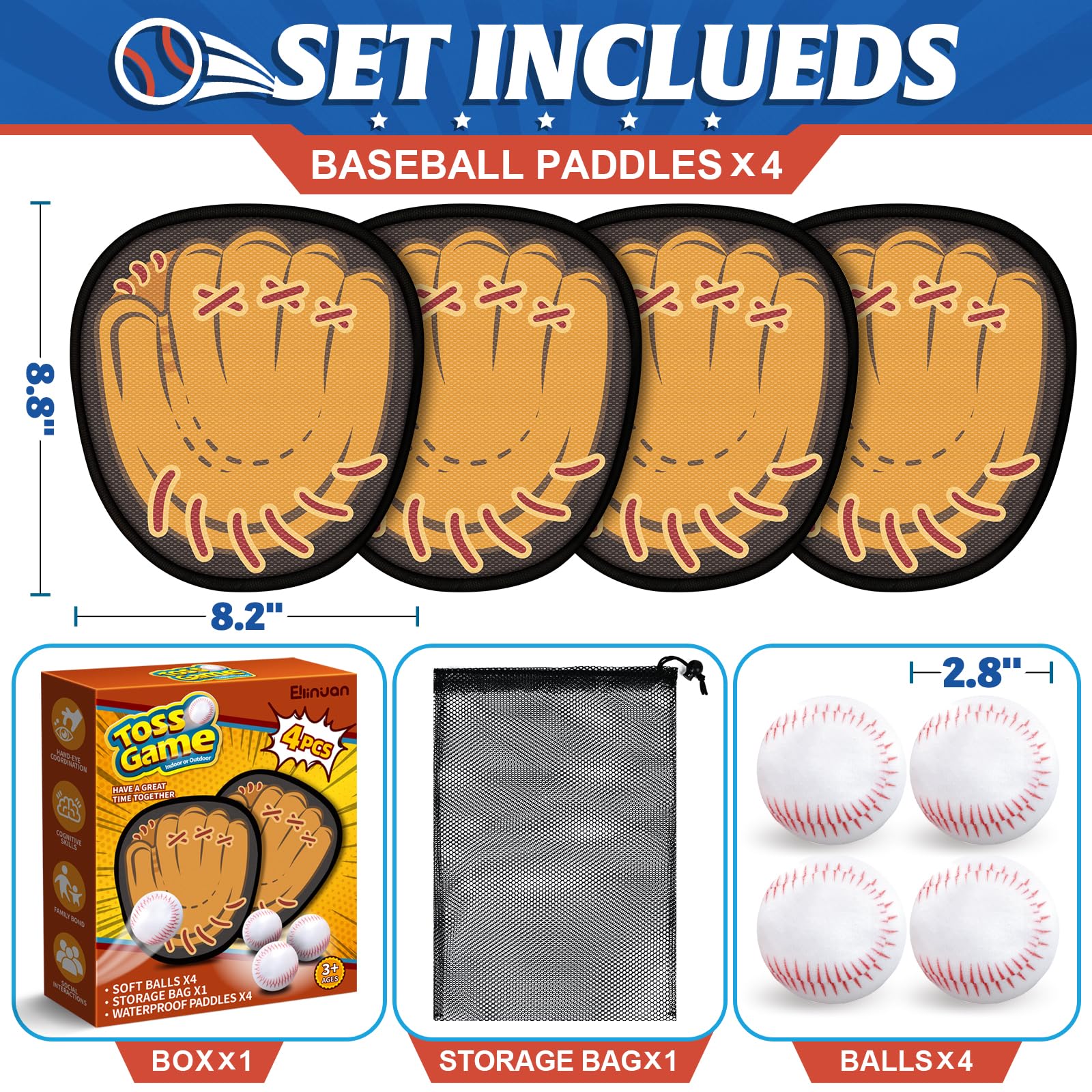 Ellinjan storage bag keeps paddles and balls organized for trips.
